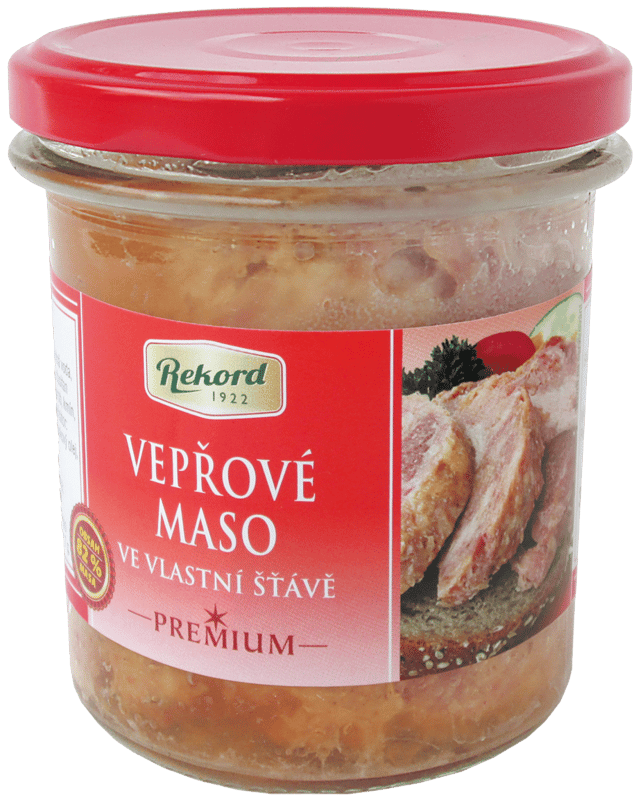 Rekord Pork in its own juice - glass