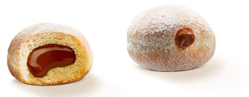 Mini donuts with nougat