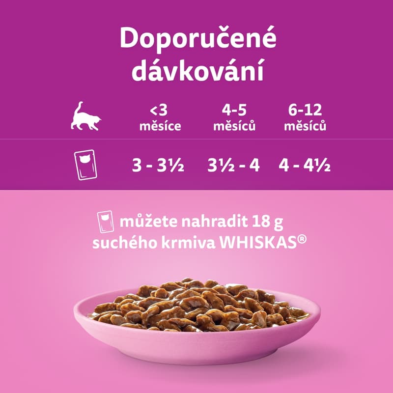 Whiskas Kapsičky klasický výběr ve šťávě pro koťata 12×85 g