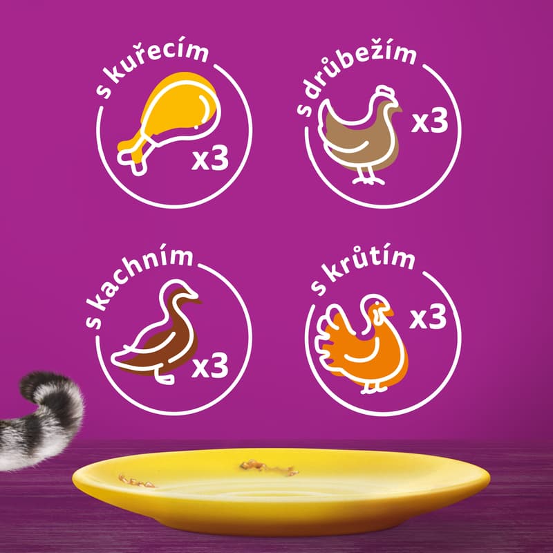Whiskas Kapsičky pro dospělé kočky drůbeží výběr ve šťávě 12×85 g