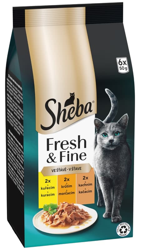 Sheba Fresh & Fine kapsičky pro dospělé kočky drůbeží v omáčce 6×50 g