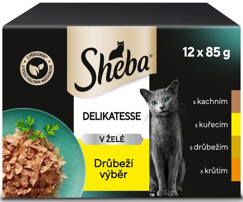Sheba Delicacy pockets for adult cats Poultry selection in jelly 12 × 85g