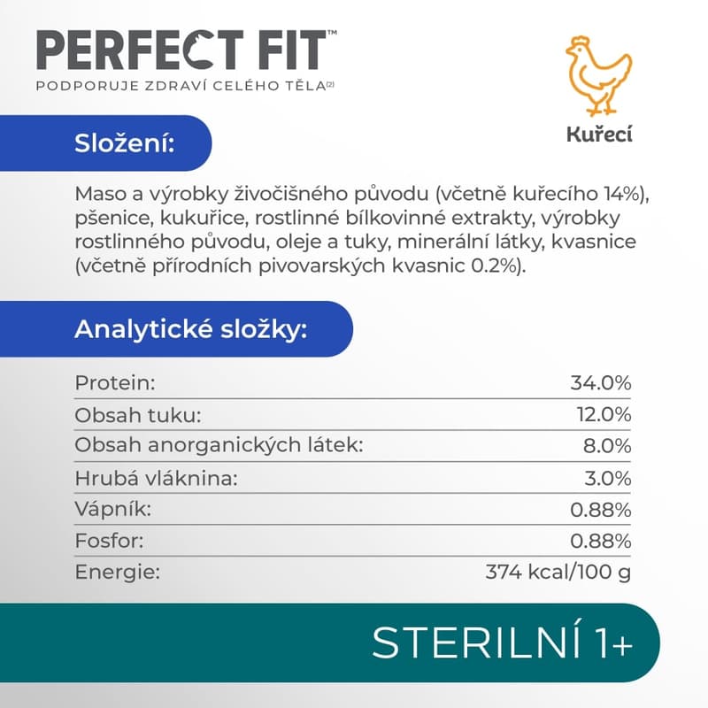 Perfect Fit Sterile Granule pro dospělé kastrované kočky – bohaté na kuře
