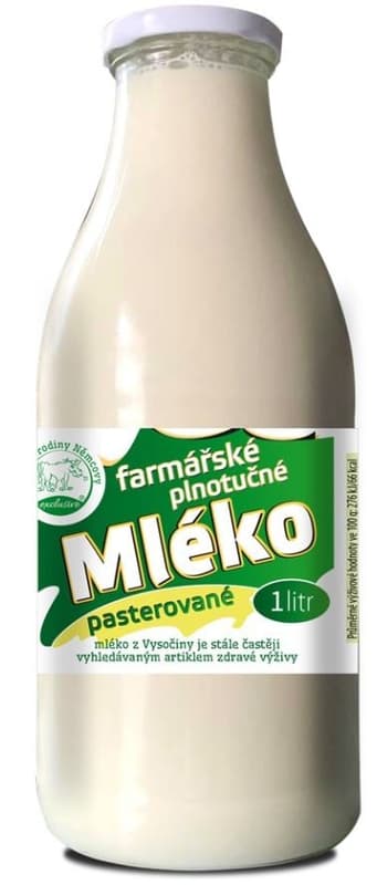 Farma rodiny Němcovy Milk in glass