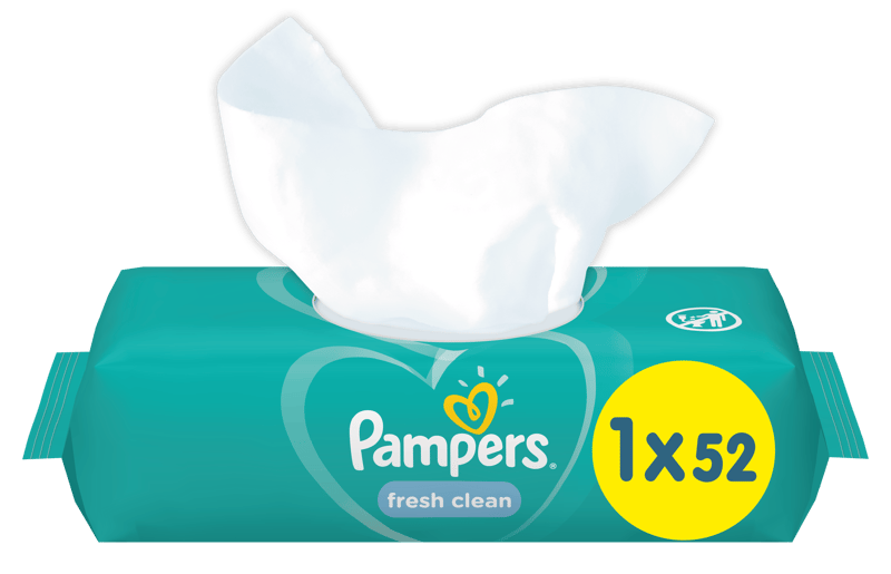 Pampers Fresh clean vlhčené ubrousky 12×52 ks