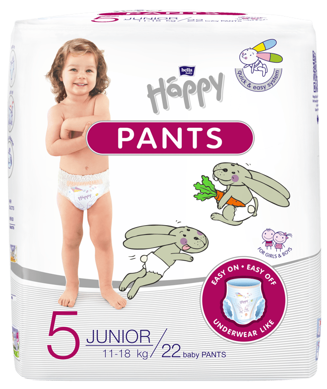 Bella Baby Happy Jednorázové plenkové kalhotky junior 11–18 kg (velikost 5)