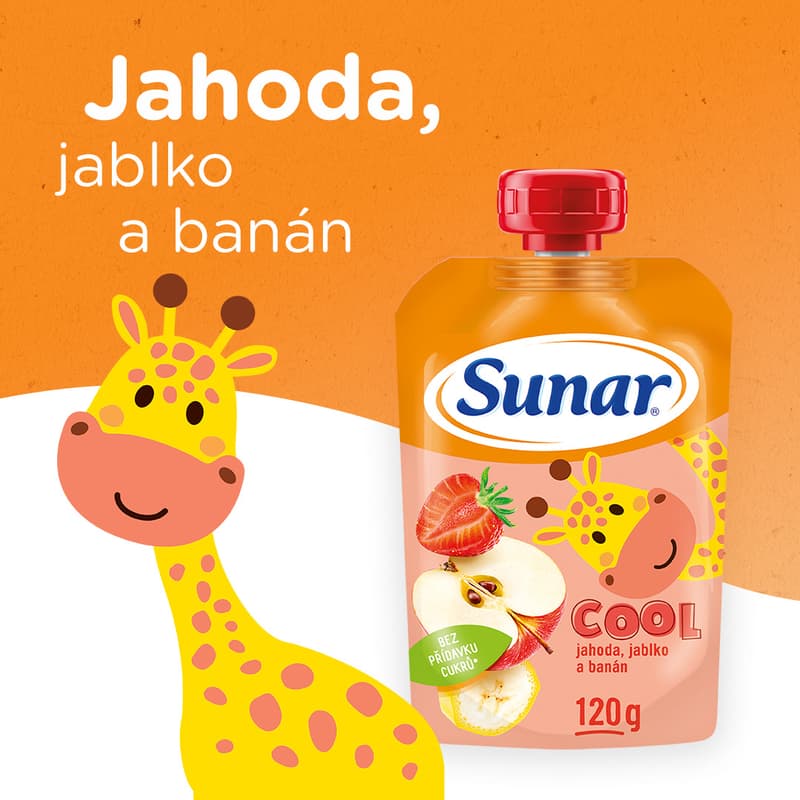 Sunar Cool Ovocná kapsička jahoda, banán a jablko od 12. měsíce