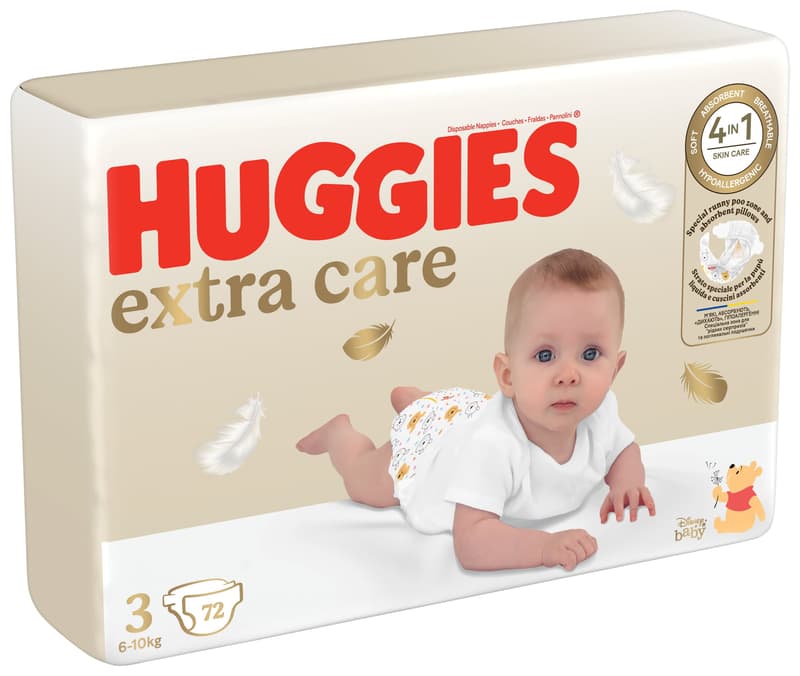 Huggies® Extra Care jednorázové plenky 3 (6–10 kg)