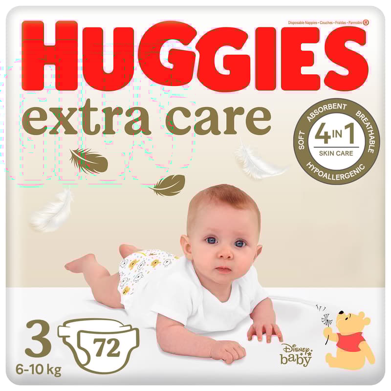 Huggies® Extra Care jednorázové plenky 3 (6–10 kg)