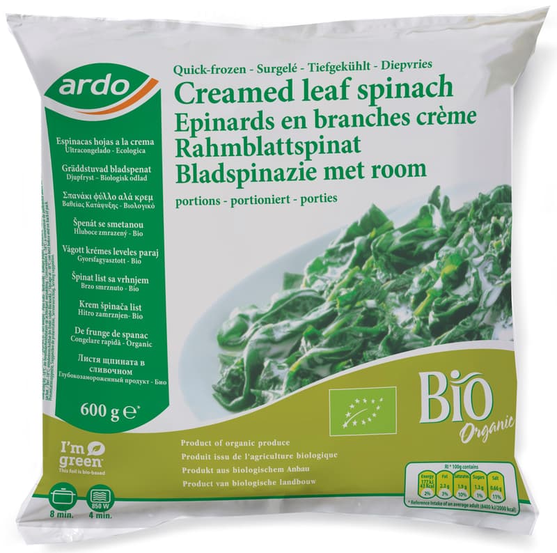 Ardo BIO leaf spinach with cream