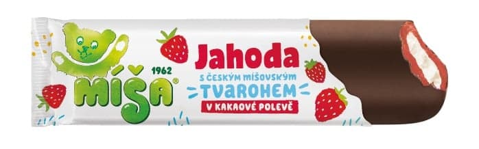 Míša Jahoda s tvarohem v kakaové polevě nanuk