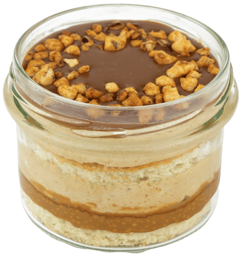 Ovocný Světozor Royal caramel cake in glass