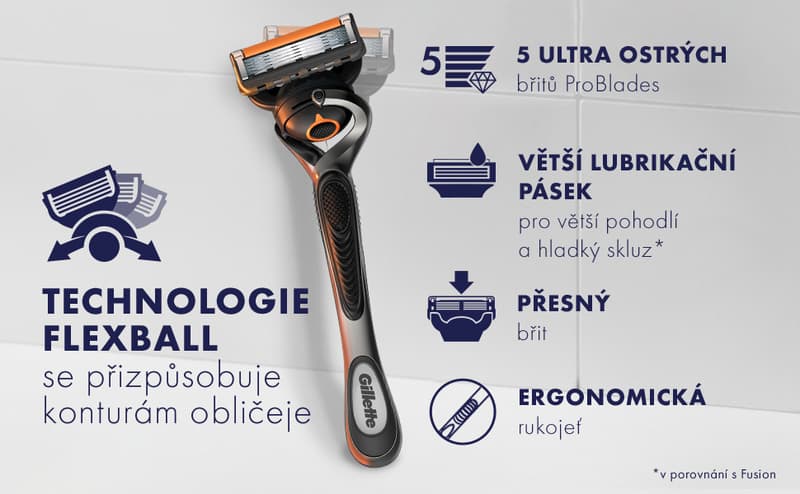 Gillette Fusion5 ProGlide Holicí strojek + 10 holicích hlavic