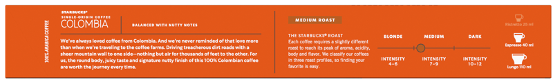 Starbucks® Single-Origin Colombia by Nespresso® Medium Roast - coffee capsules