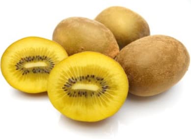 Yellow kiwi, basket