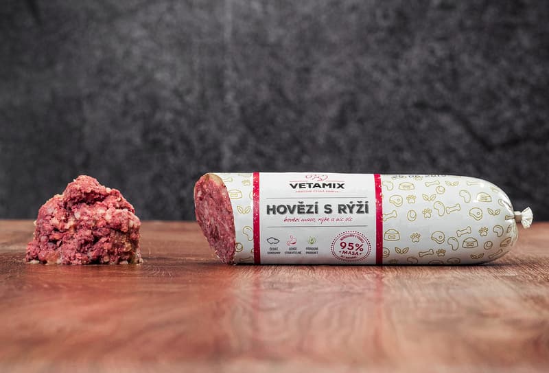 Vetamix Barf sausage beef with rice