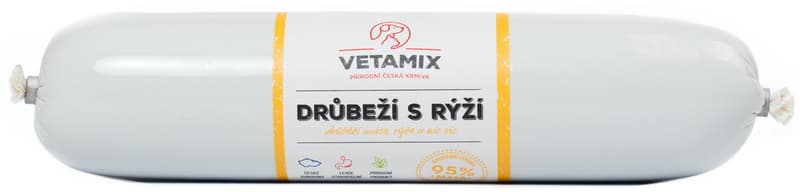 Vetamix Barf salámek drůbeží s rýží pro kočky i psy