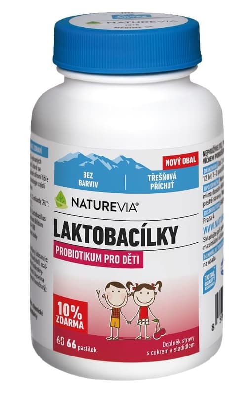 NatureVia Laktobacílky třešňové 66 pastilek