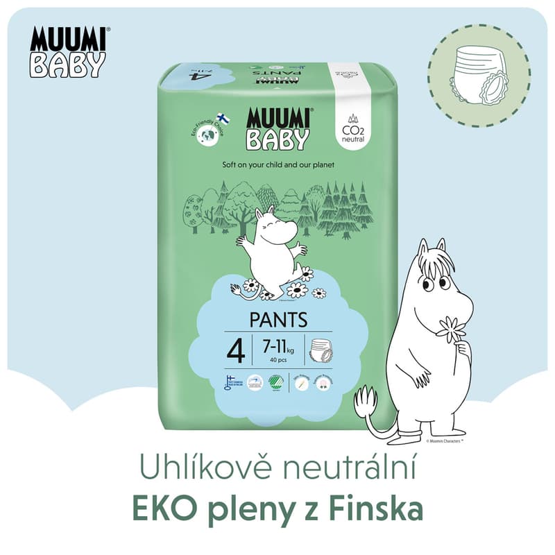 Muumi Baby EKO Plenkové kalhotky pants maxi 4 (7–11 kg)