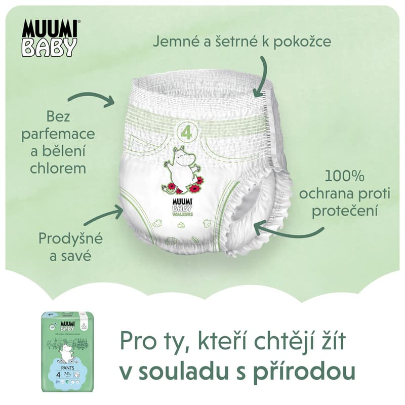 Muumi Baby EKO Plenkové kalhotky pants maxi 4 (7–11 kg)