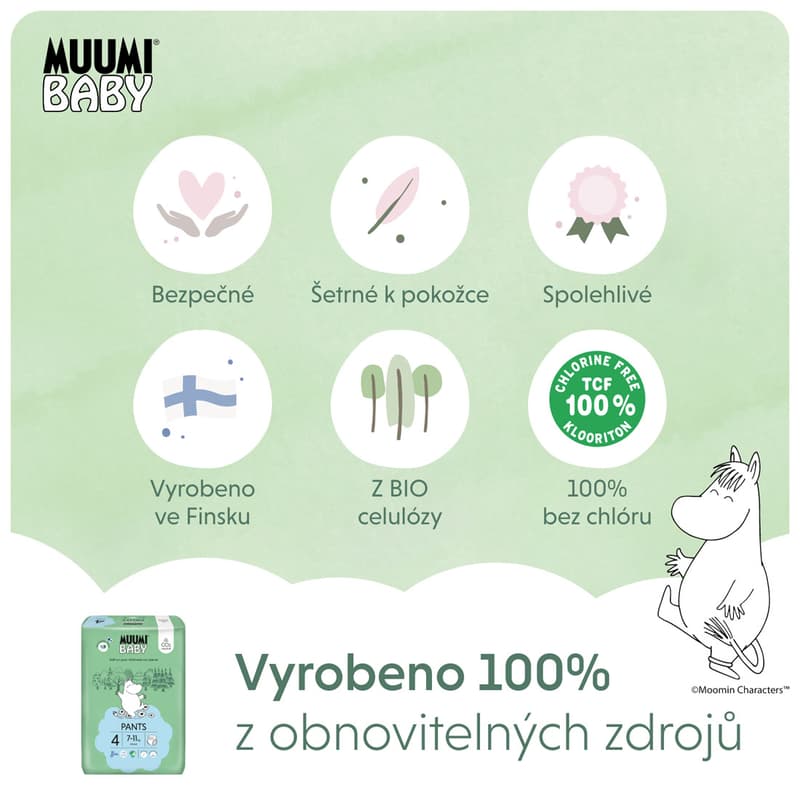 Muumi Baby EKO Plenkové kalhotky pants maxi 4 (7–11 kg)