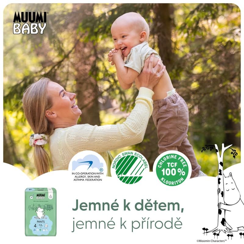 Muumi Baby EKO Plenkové kalhotky pants maxi 4 (7–11 kg)