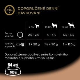 Cesar Vanička s krůtím a hovězím masem v omáčce pro psy