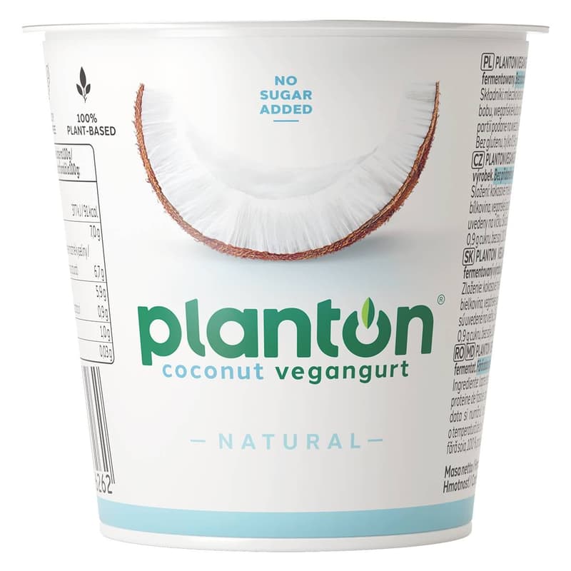 PlantON Zakysaný dezert z kokosového mléka bez přidaného cukru