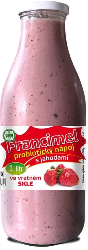 Farma rodiny Němcovy Francimel probiotic drink with strawberries