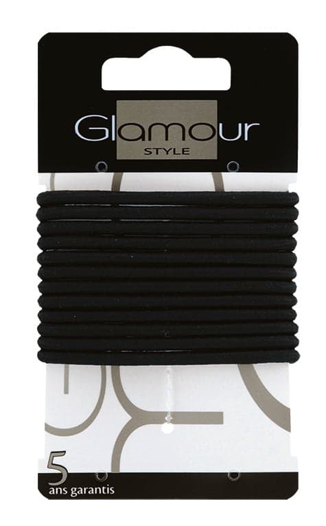 Glamour style Elastic black rubber bands for hair
