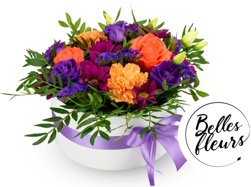 Belles Fleurs Floral purple-orange box