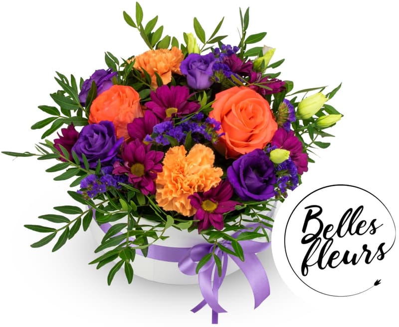 Belles Fleurs Floral purple-orange box