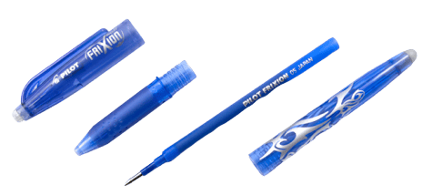 Pilot FriXion Ball F, modrý gelový gumovací roller, šířka stopy 0,25 mm, šířka hrotu 0,5 mm