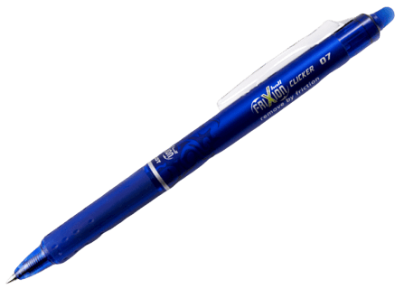 Pilot FriXion Clicker 07 blue gel rubber roller