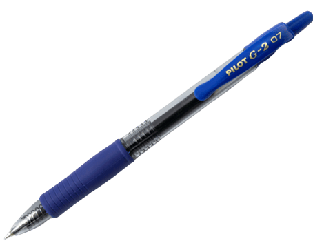 Pilot G-2 07, modrý gelový roller, šířka stopy 0,32mm, šířka hrotu 0,7mm