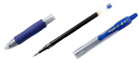 Pilot G-2 07, modrý gelový roller, šířka stopy 0,32mm, šířka hrotu 0,7mm