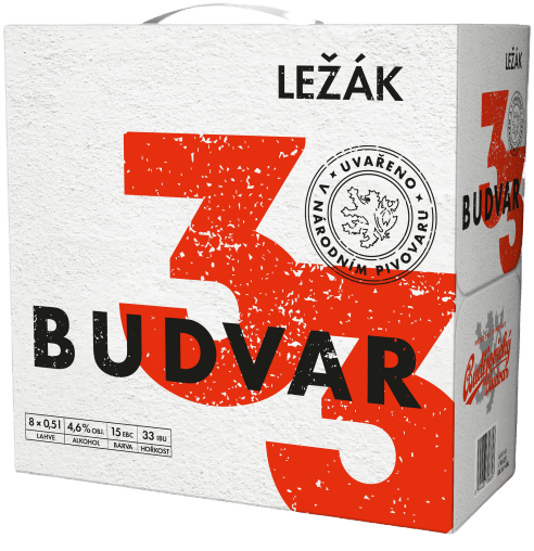 Budvar 33 světlý ležák 8x0,5l sklo