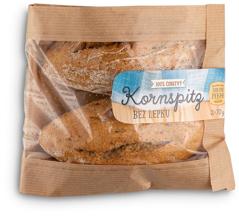 Doktor Pekař Bezlepkový šestizrnný kornspitz duopack (2×70 g)