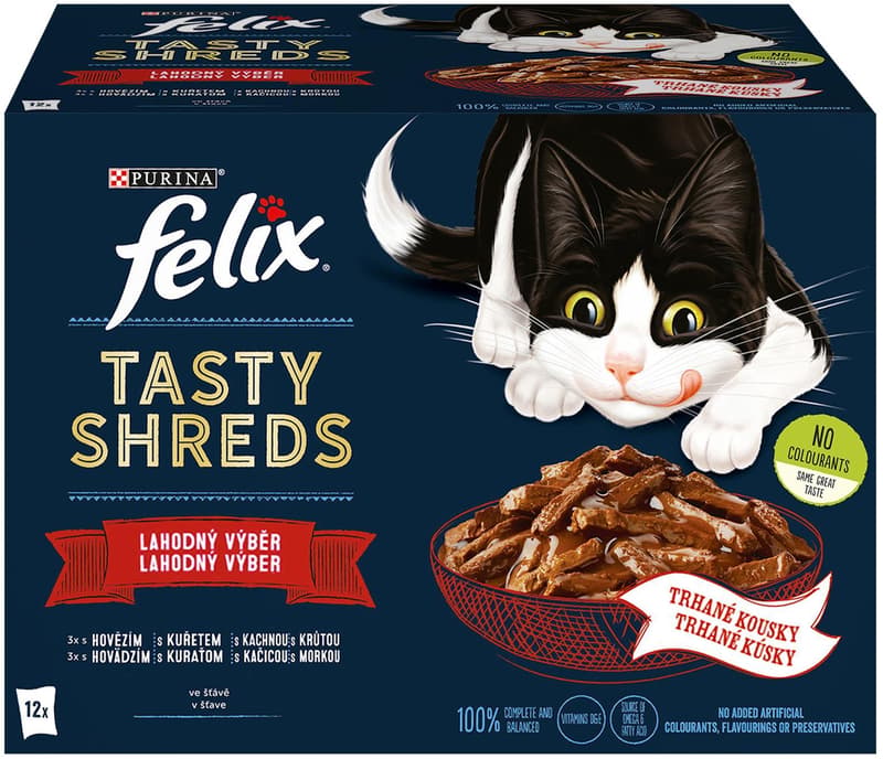 Felix Tasty Shreds delicious selection in juice (12 × 80g)