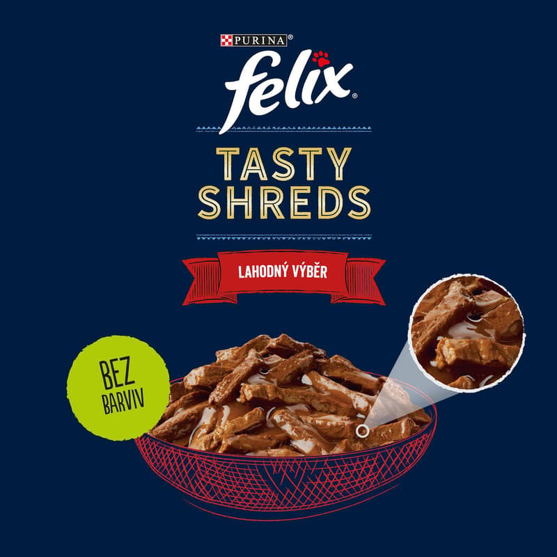 Felix Tasty Shreds delicious selection in juice (12 × 80g)