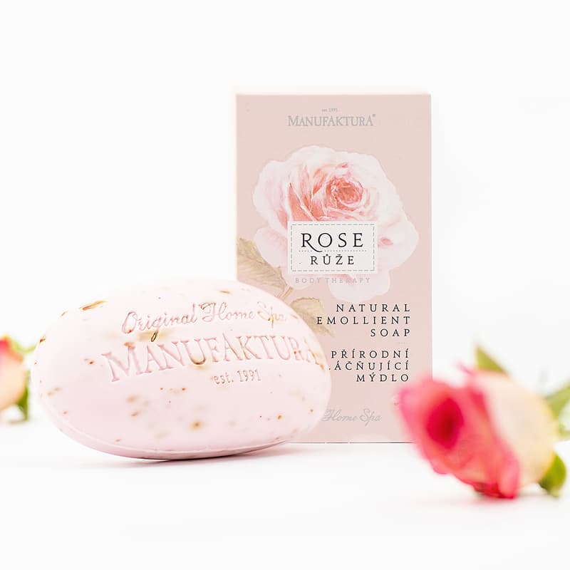 Manufaktura Vegetable soap with thermal salt, glycerine and rose