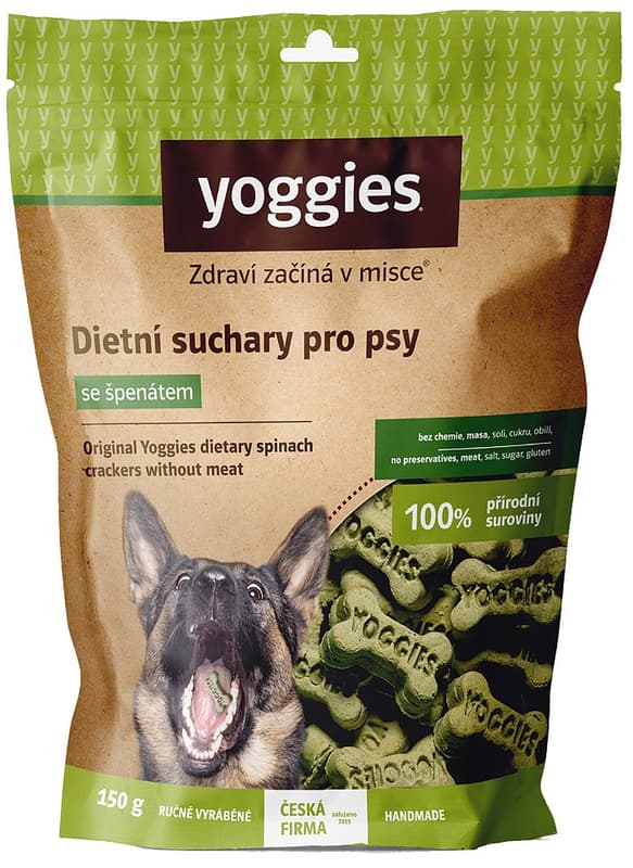 Yoggies Dietní suchary pro psy se špenátem
