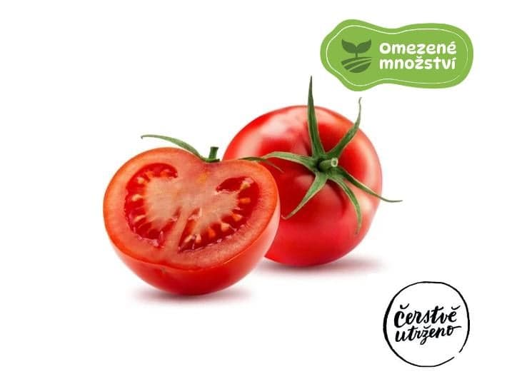 Czech tomato on a twig (variety Karkulka) - Freshly picked