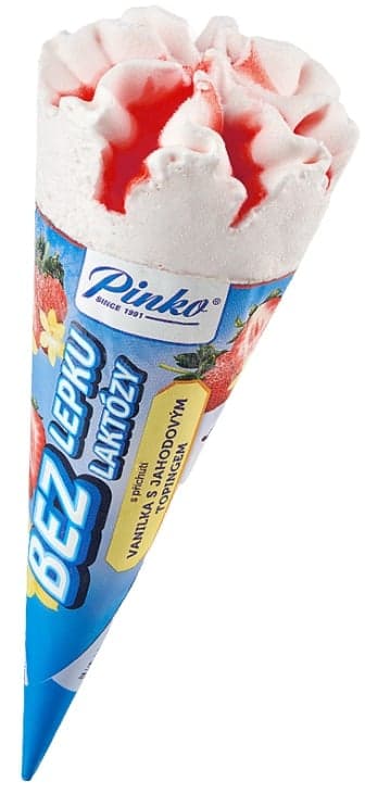 PINKO Gluten-free lactose with vanilla flavor with strawberry topping
