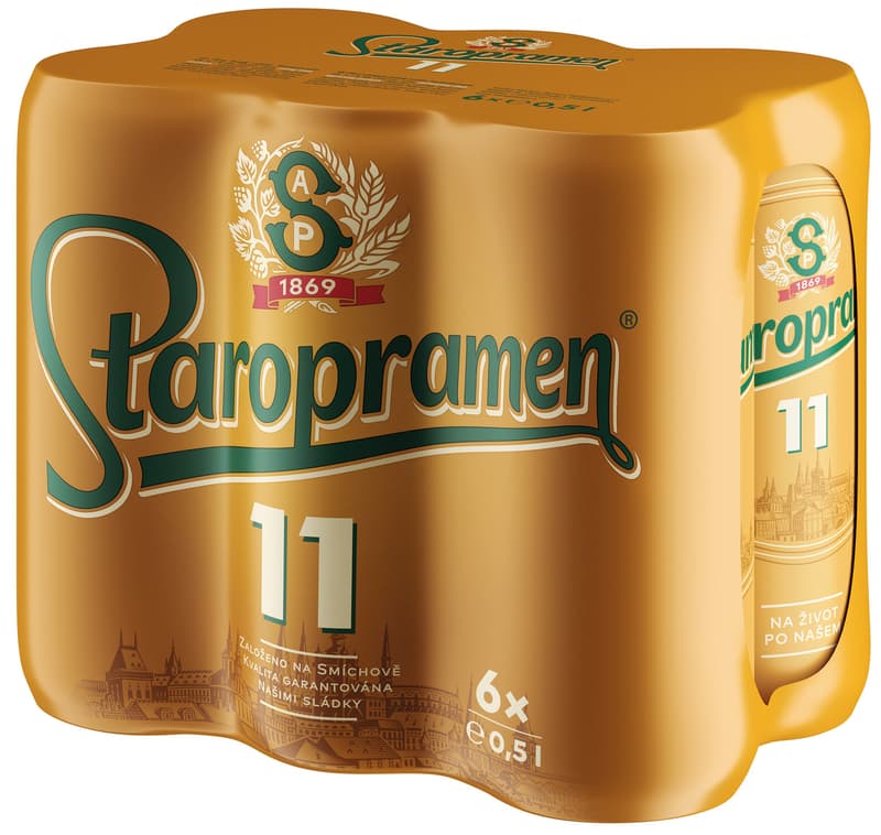 Staropramen Jedenáctka pivo ležák světlý 6×0,5 l plech