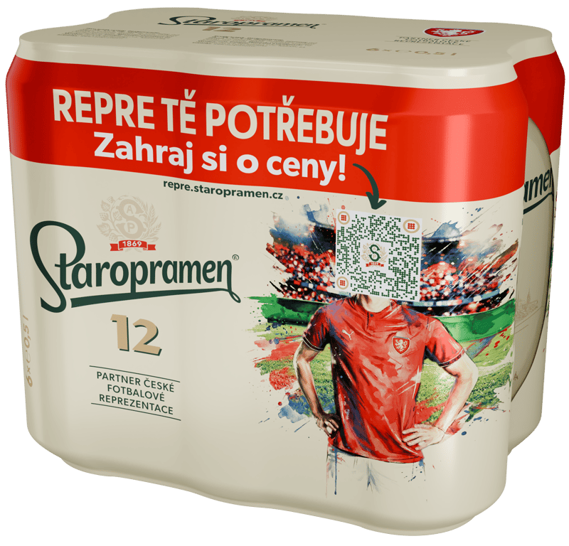 Staropramen 12 Pivo ležák světlý 6×0,5 l plech