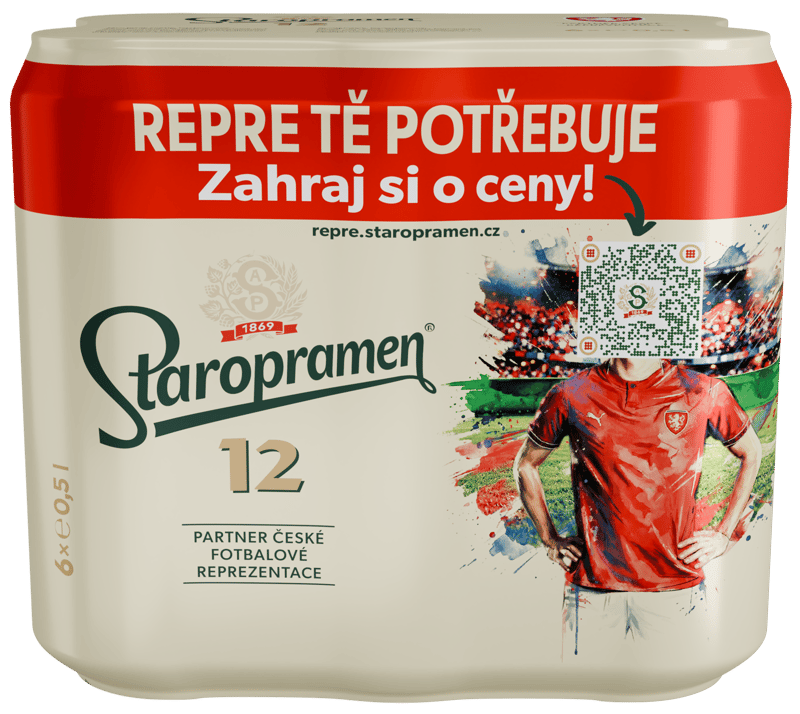 Staropramen 12 Pivo ležák světlý 6×0,5 l plech
