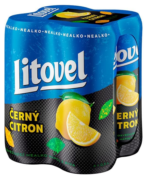 Litovel Black lime non-alcoholic can (4×0,5l)