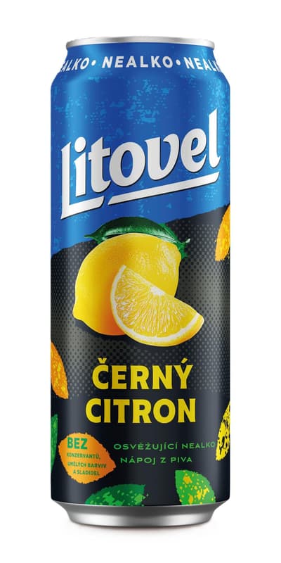 Litovel Black lime non-alcoholic can (4×0,5l)