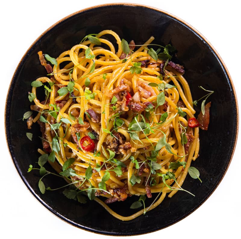 Spaghetti aglio olio s pancettou a chilli z Pasta Fresca